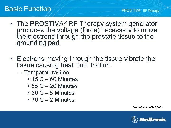 Basic Function • The PROSTIVA® RF Therapy system generator produces the voltage (force) necessary