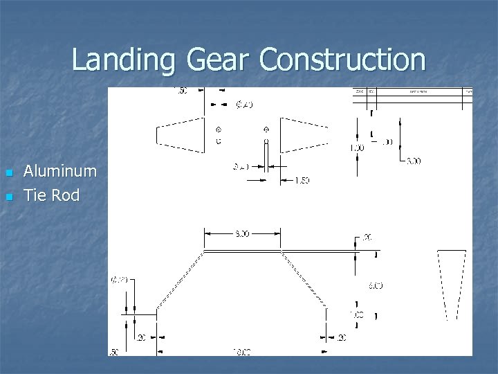 Landing Gear Construction n n Aluminum Tie Rod 