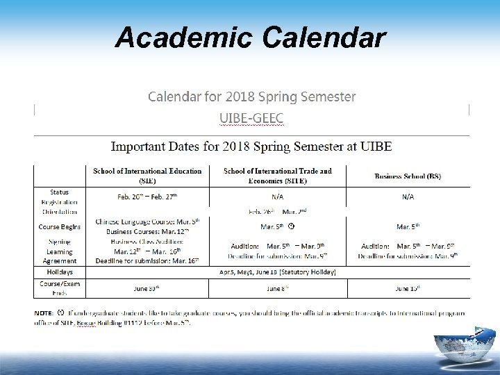 Academic Calendar 