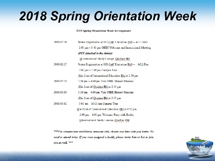 2018 Spring Orientation Week 