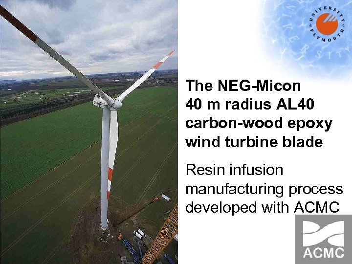 The NEG-Micon 40 m radius AL 40 carbon-wood epoxy wind turbine blade Resin