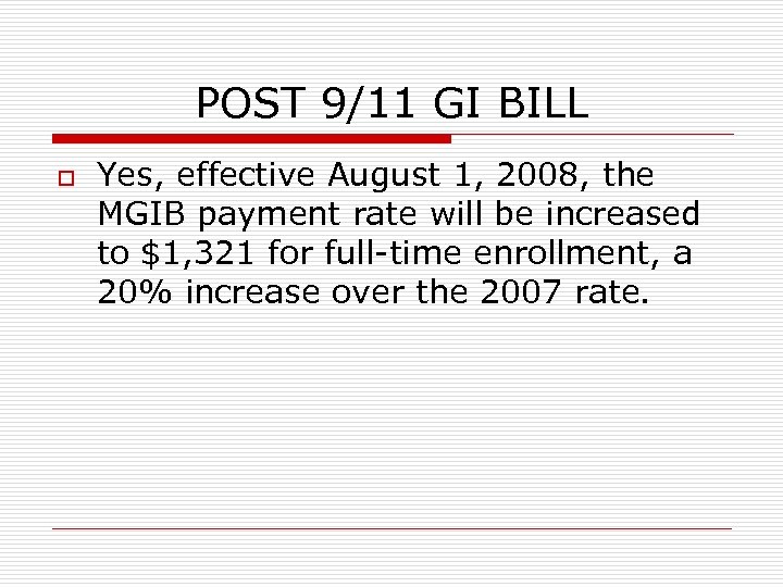 Post9/11 Gi Bill Benefits Calculator