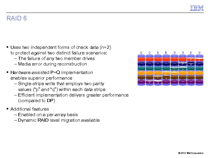 RAID 6 § Uses two independent forms of check data (n+2) to protect against