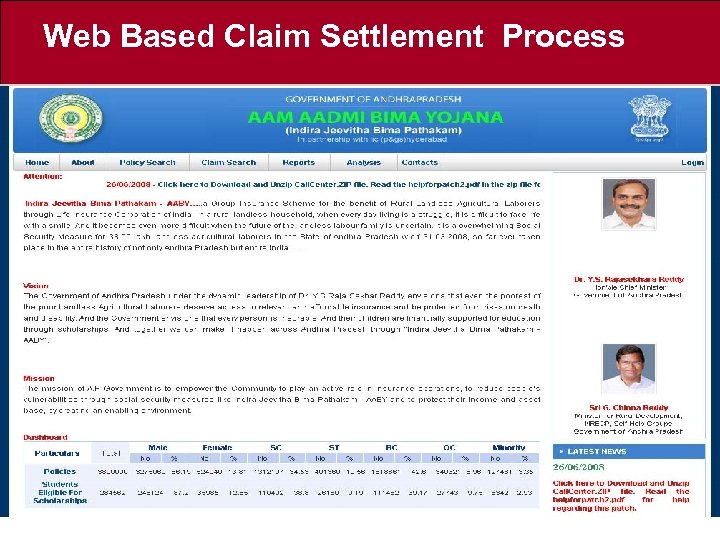 Web Based Claim Settlement Process 