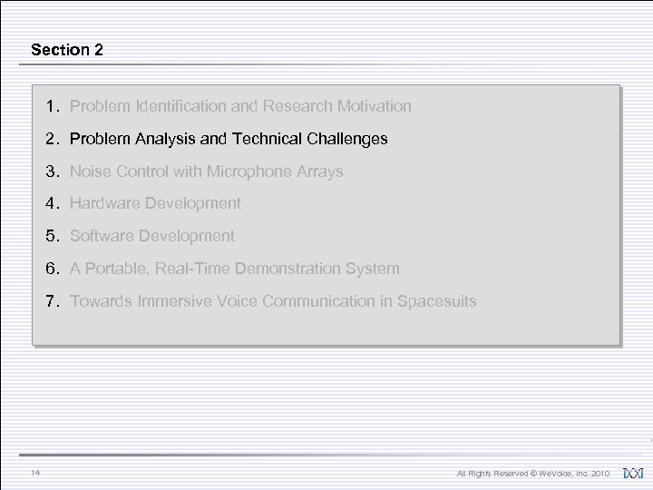 Section 2 1. Problem Identification and Research Motivation 2. Problem Analysis and Technical Challenges