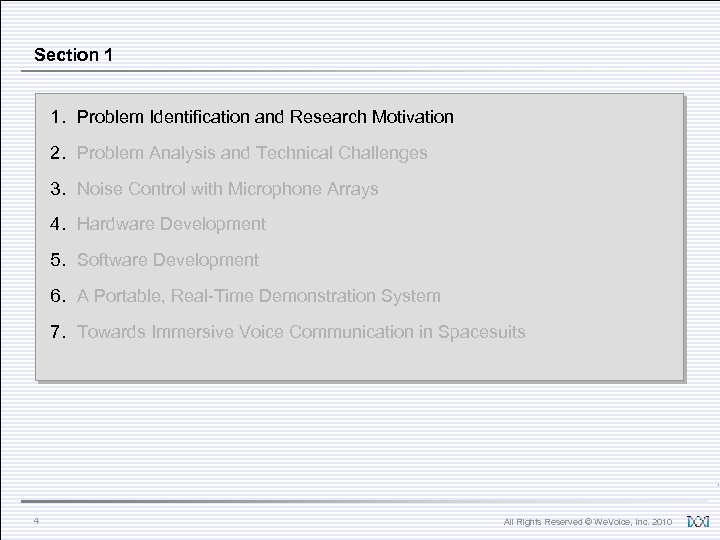 Section 1 1. Problem Identification and Research Motivation 2. Problem Analysis and Technical Challenges