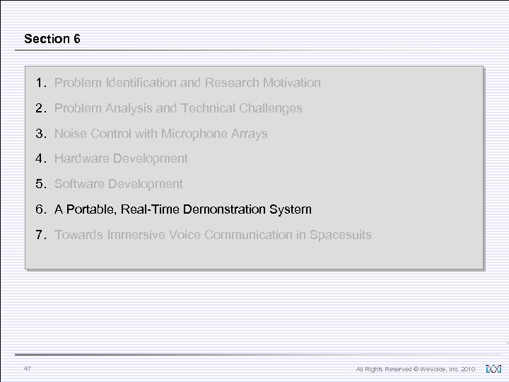 Section 6 1. Problem Identification and Research Motivation 2. Problem Analysis and Technical Challenges