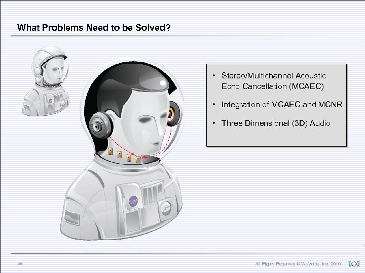 What Problems Need to be Solved? • Stereo/Multichannel Acoustic Echo Cancellation (MCAEC) • Integration