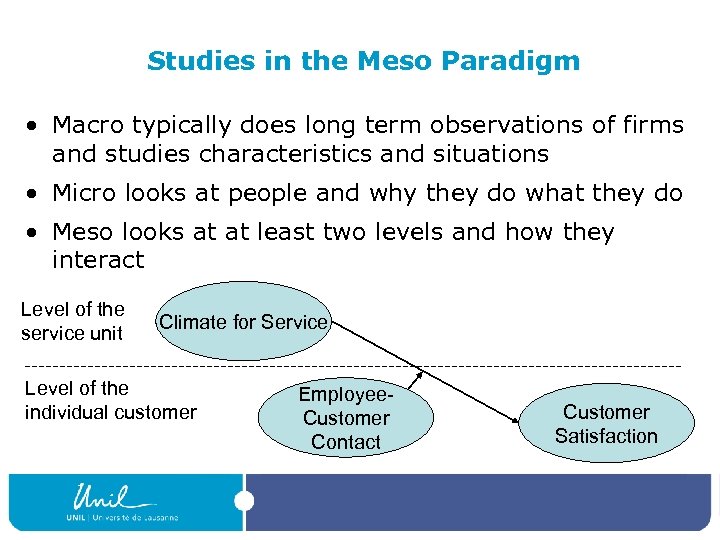 Studies in the Meso Paradigm • Macro typically does long term observations of firms