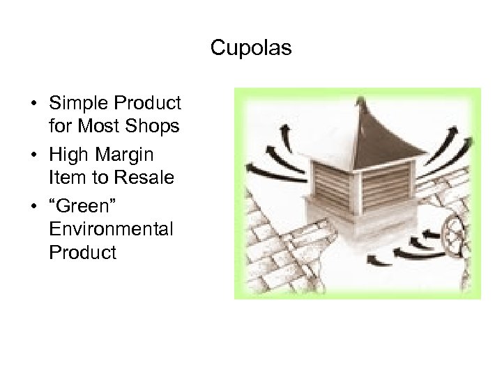 Cupolas • Simple Product for Most Shops • High Margin Item to Resale •