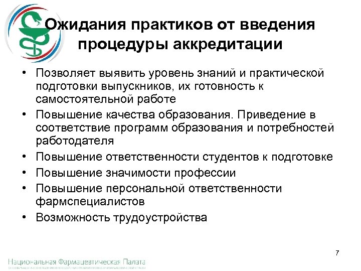 Ожидания практиков от введения процедуры аккредитации • Позволяет выявить уровень знаний и практической подготовки