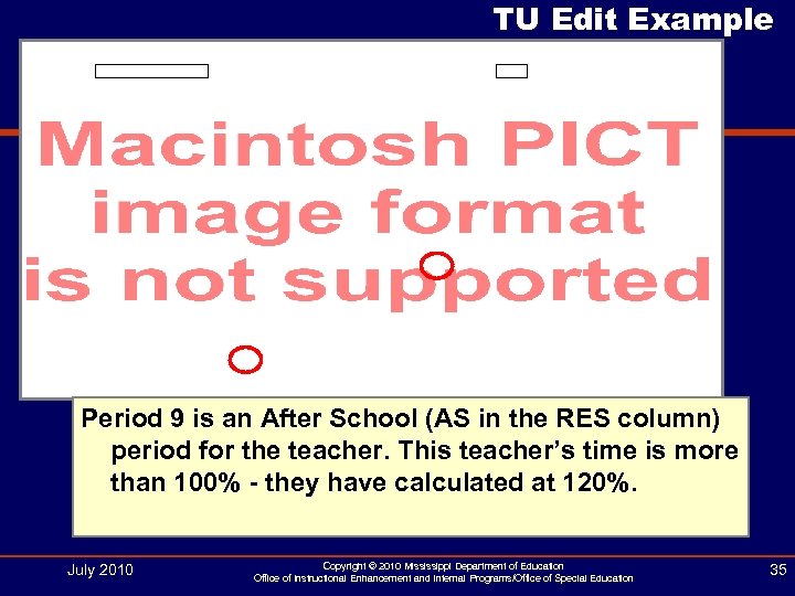 TU Edit Example Period 9 is an After School (AS in the RES column)