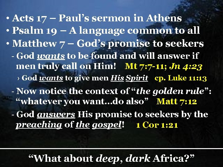  • Acts 17 – Paul’s sermon in Athens • Psalm 19 – A