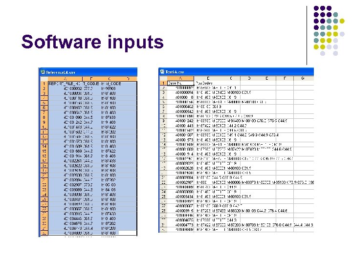 Software inputs 