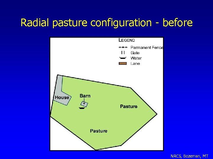 Radial pasture configuration - before NRCS, Bozeman, MT 