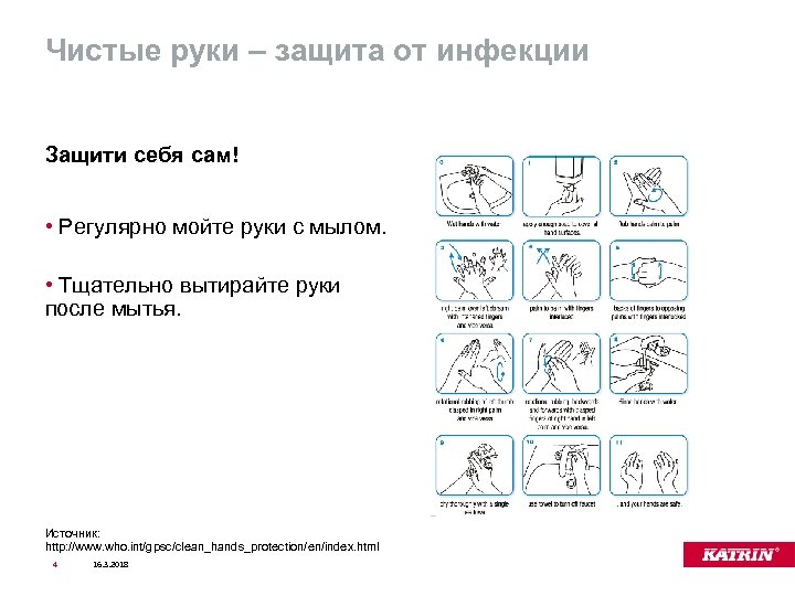 Чистые руки – защита от инфекции Защити себя сам! • Регулярно мойте руки с