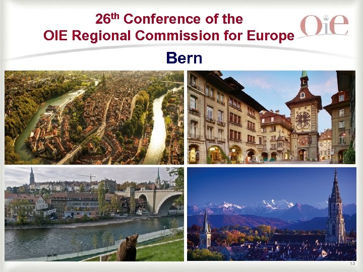 26 th Conference of the OIE Regional Commission for Europe Bern 13 