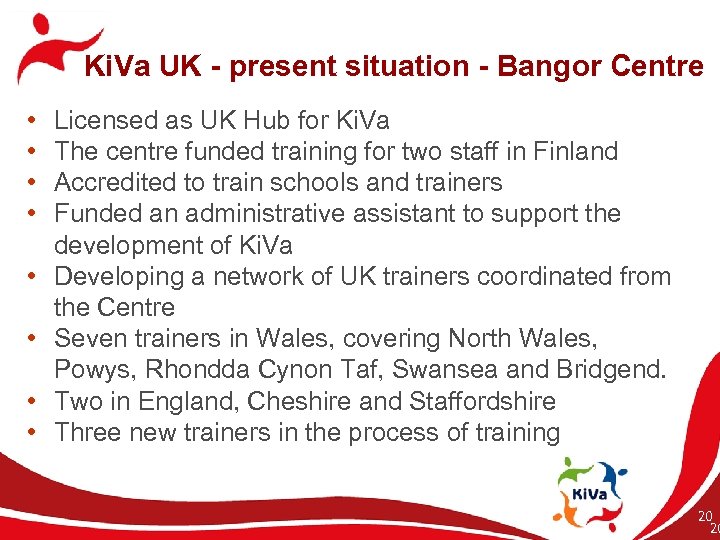 Ki. Va UK - present situation - Bangor Centre • • Licensed as UK