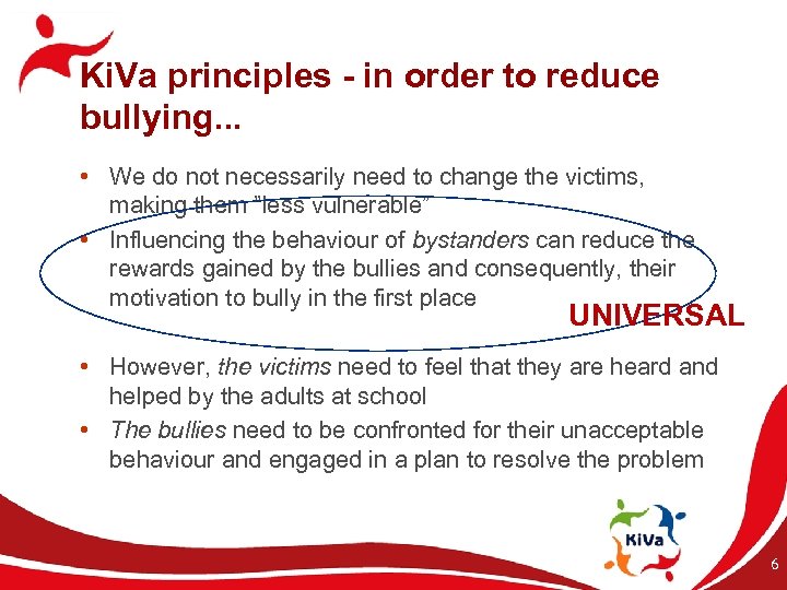 Ki. Va principles - in order to reduce bullying. . . • We do