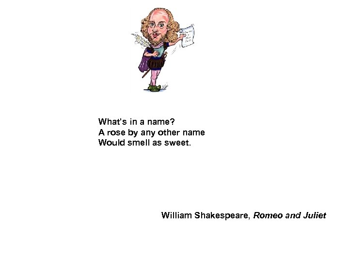 What’s in a name? A rose by any other name Would smell as sweet.
