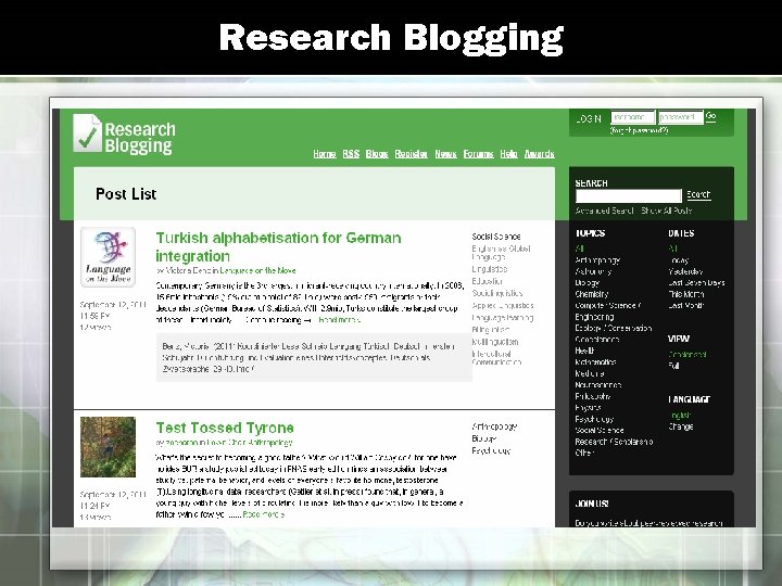 Research Blogging 