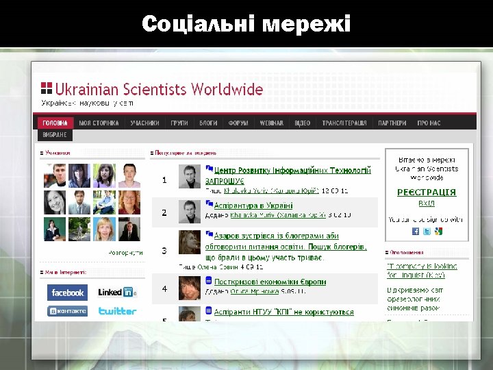 Соціальні мережі 