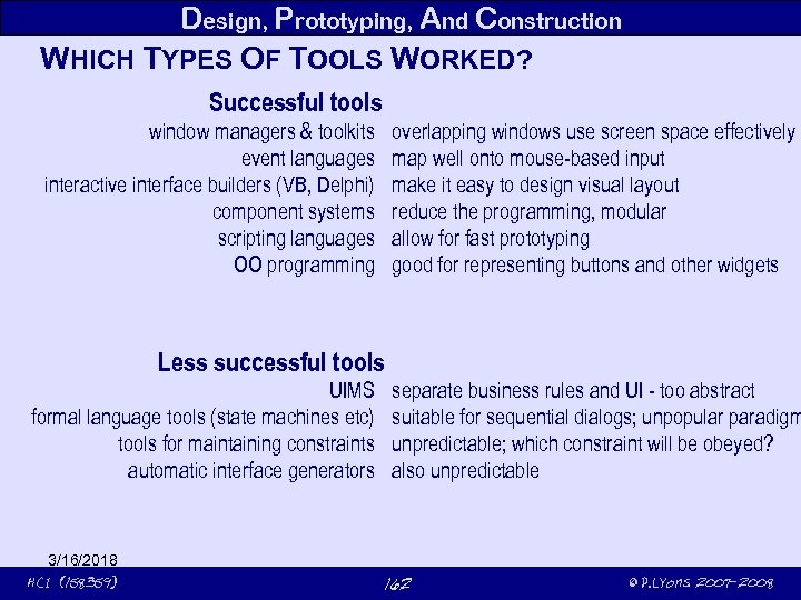 Design, Prototyping, And Construction WHICH TYPES OF TOOLS WORKED? Successful tools overlapping windows use