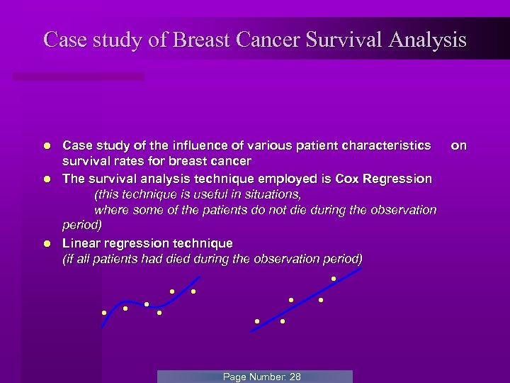 Case study of Breast Cancer Survival Analysis Case study of the influence of various
