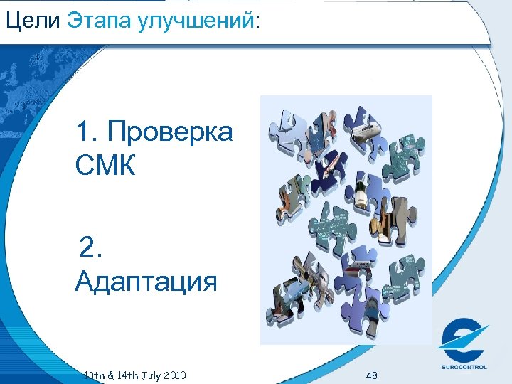 Цели Этапа улучшений: улучшений 1. Проверка СМК 2. Адаптация 13 th & 14 th