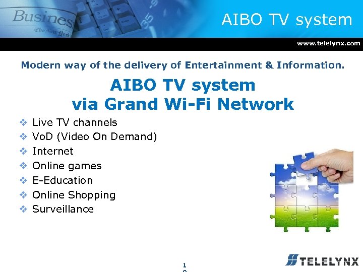 AIBO TV system www. telelynx. com Modern way of the delivery of Entertainment &