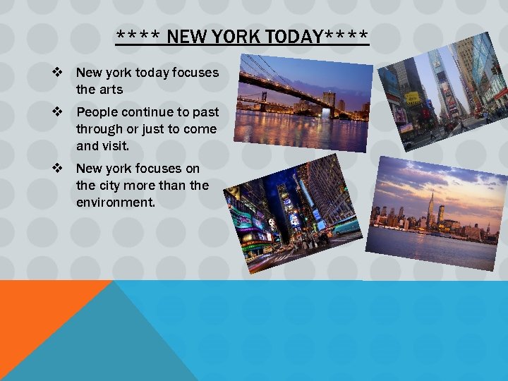 **** NEW YORK TODAY**** v New york today focuses the arts v People continue