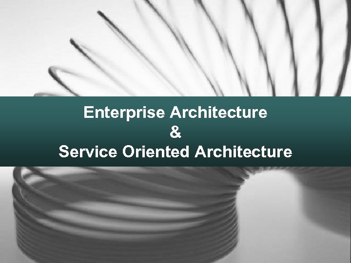 Enterprise Architecture & Service Oriented Architecture 