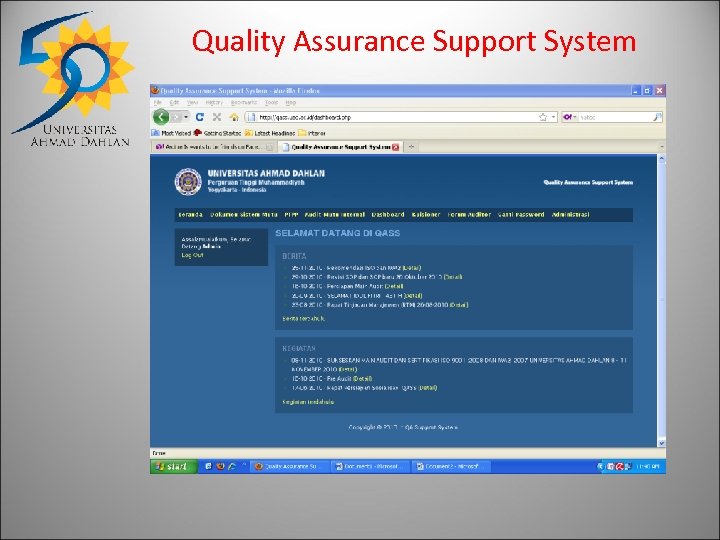 Quality Assurance Support System 