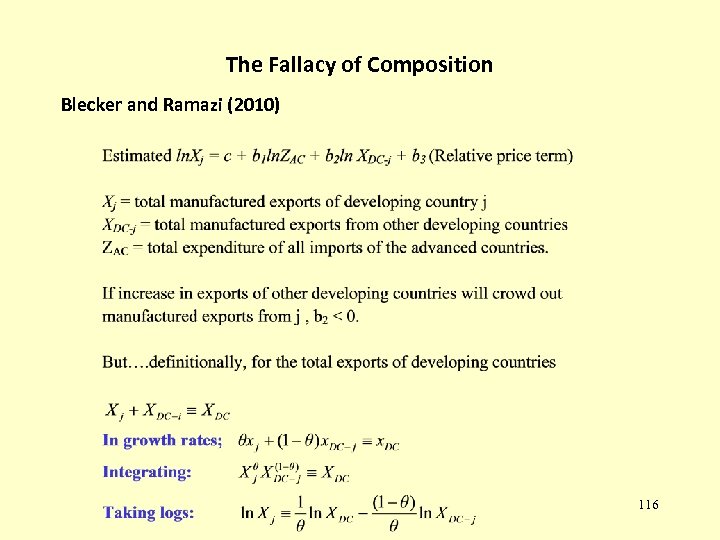 The Fallacy of Composition Blecker and Ramazi (2010) 116 