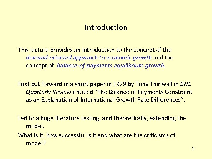 Introduction This lecture provides an introduction to the concept of the demand-oriented approach to