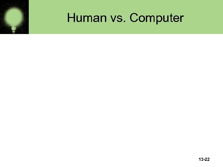 Human vs. Computer 13 -22 