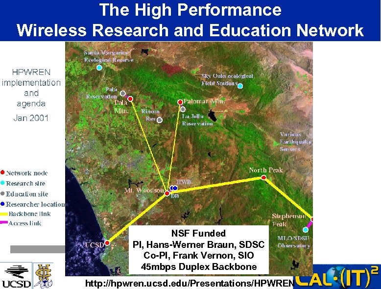 The High Performance Wireless Research and Education Network NSF Funded PI, Hans-Werner Braun, SDSC