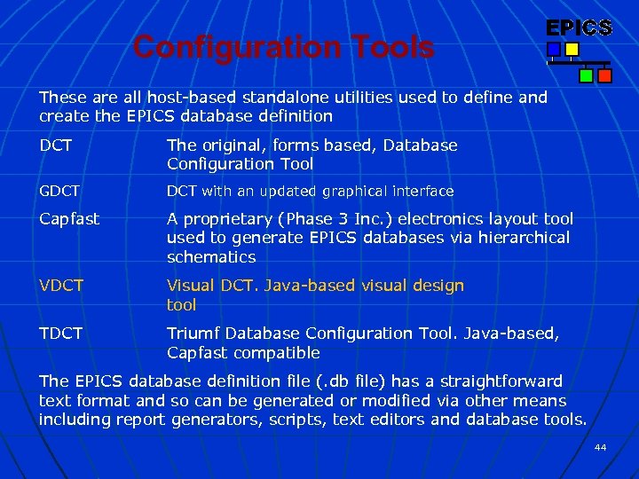 Configuration Tools These are all host-based standalone utilities used to define and create the