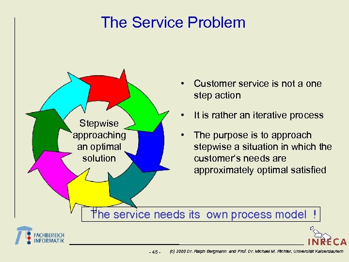 The Service Problem • Customer service is not a one step action • It