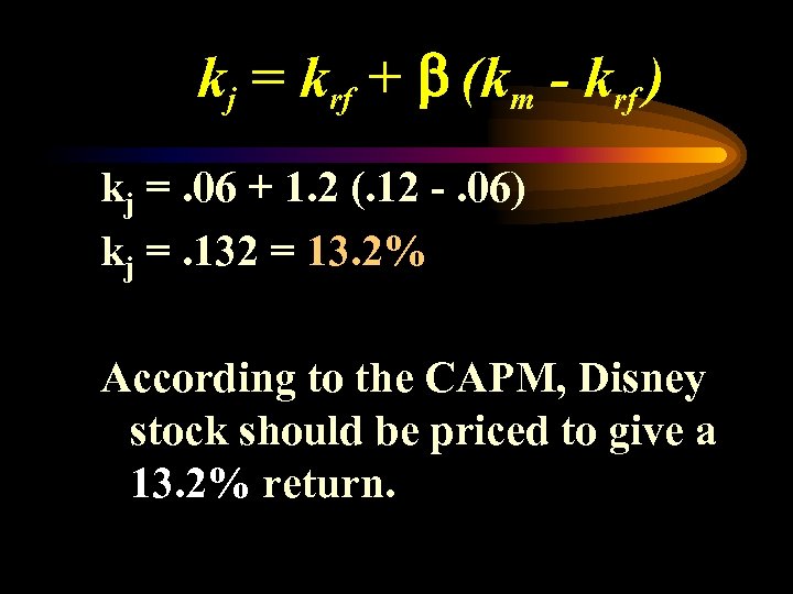 kj = krf + b (km - krf ) kj =. 06 + 1.