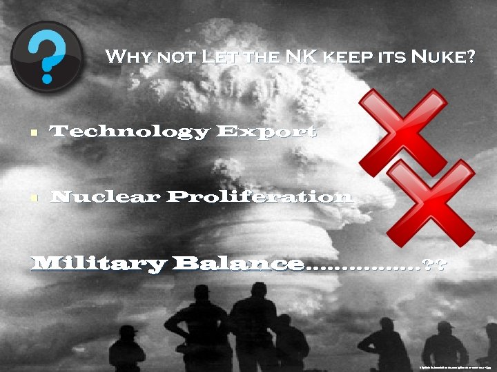 Why not Let the NK keep its Nuke? n Technology Export n Nuclear Proliferation
