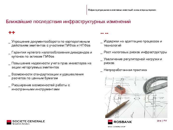 Инфраструктура рынка коллективных инвестиций: жизнь в период перемен Ближайшие последствия инфраструктурных изменений ++ --