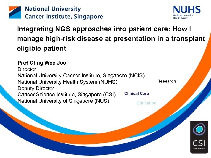 Integrating NGS approaches into patient care: How I manage high-risk disease at presentation in