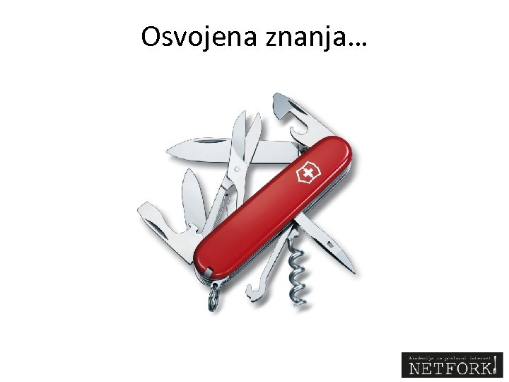 Osvojena znanja… 