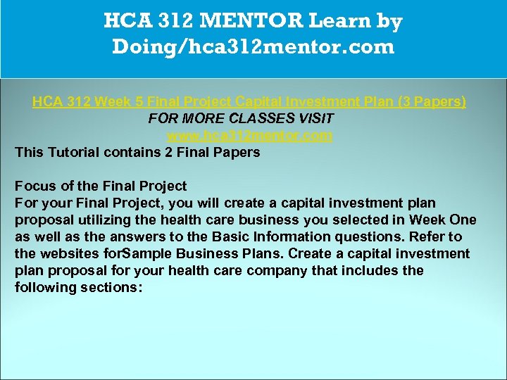 CJA 234 MART The power of HCA 312 MENTOR Learn by possibility/cja 234 martdotcom