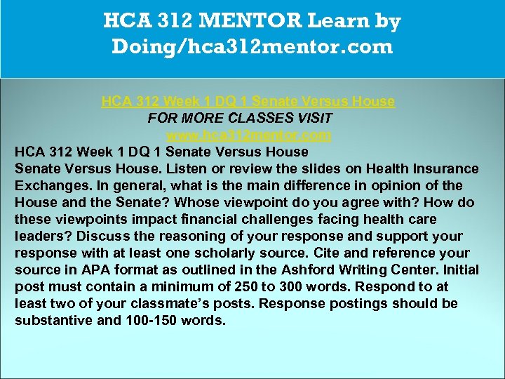 CJA 234 MART The power of HCA 312 MENTOR Learn by possibility/cja 234 martdotcom