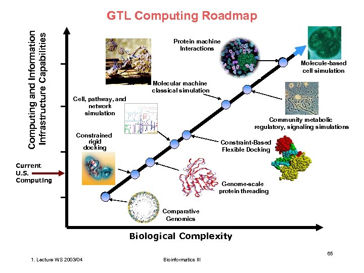Computing and Information Infrastructure Capabilities GTL Computing Roadmap Protein machine Interactions Molecule-based cell simulation