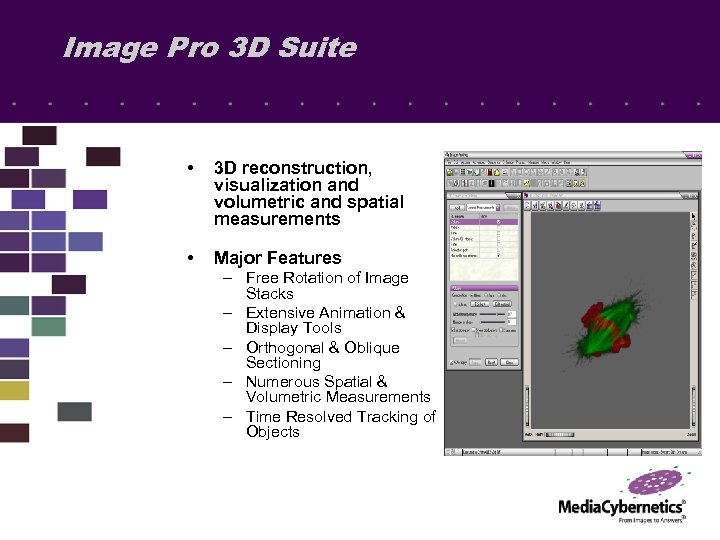 Image Pro 3 D Suite • 3 D reconstruction, visualization and volumetric and spatial
