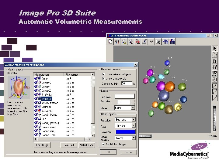 Image Pro 3 D Suite Automatic Volumetric Measurements 