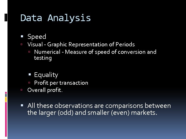 Data Analysis Speed Visual - Graphic Representation of Periods Numerical - Measure of speed